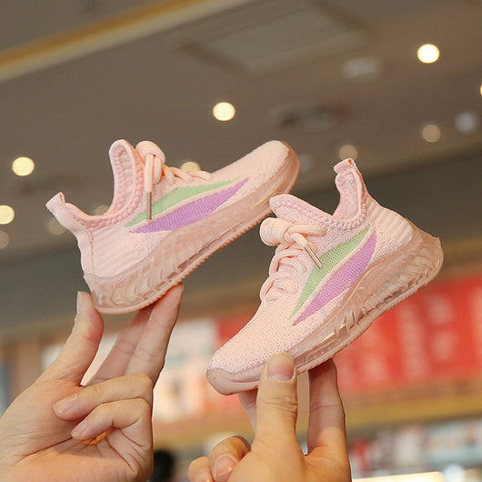 Zapatillas Deportivas Infantiles Tejido Volador Transpirables Blancas - Image 11