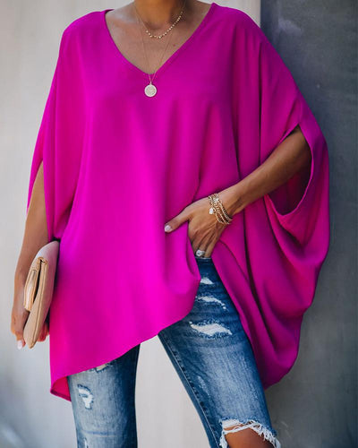 Camiseta Suelta con Cuello en V para Mujer - Estilo Europeo y Americano - Image 26