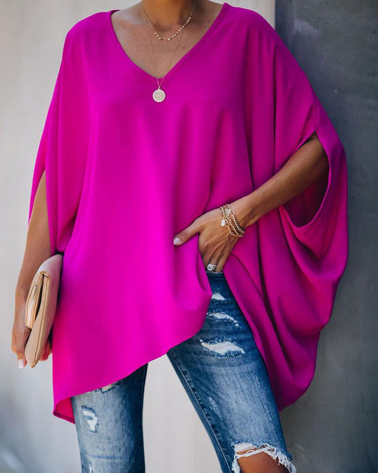 Camiseta Suelta con Cuello en V para Mujer - Estilo Europeo y Americano - Image 26