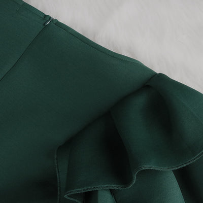 Vestido de Noche Verde Talla Grande con Abertura Elegante - Image 4