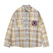 Casual Polo Shirt with Embroidered Pocket and Plaid