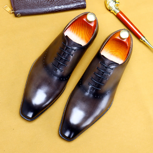 Zapatos Oxford Caballero Retro Cuero Genuino Cordones Estilo Británico - Image 2