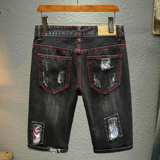 Shorts de Mezclilla Rotos con Parches - Tendencia Urbana Europa y América - Image 5
