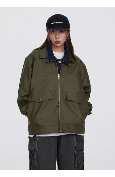 Chaqueta de Cuero PU Retro Urbana - Estilo Workwear Otoñal - Image 8