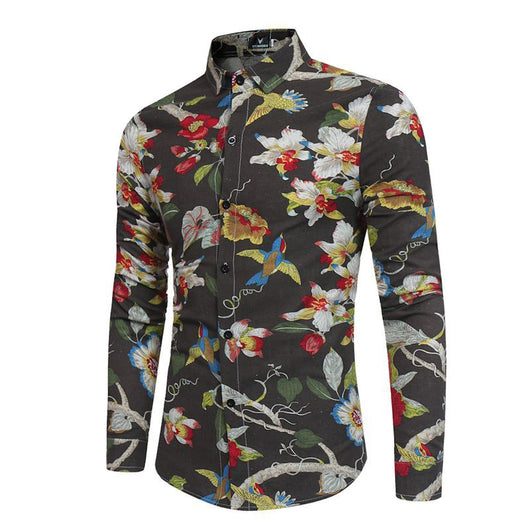 Camisa Estampada de Manga Larga para Hombre - Image 11