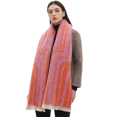 Bufanda Chal Tejida Jacquard Otoño Invierno Europeo Americano - Image 3