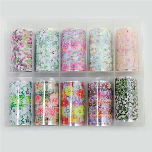 Calcomanías de Uñas con Diseño de Flores y Estrellas - Pegatinas Trendy - Image 8