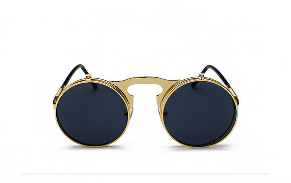 Gafas de Sol Steampunk Retro Abatibles Marco Redondo Metal