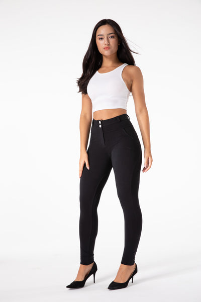 Pantalones de Baile Ajustados Cintura Media Negro - Image 9