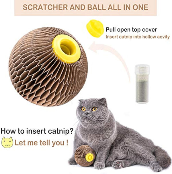 Pelota de Catnip Rellenable para Gatos - Juguete Interactivo Antiaburrimiento