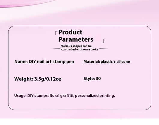 Kit de Estampado para Uñas con Pluma de Tinta Transferible - Image 9