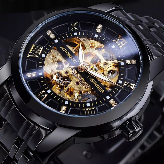 Reloj Mecánico Impermeable con Diseño Calado para Hombre - Image 2