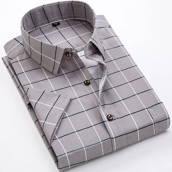 Men's Slim Fit Striped Long-Sleeve Casual Shirt