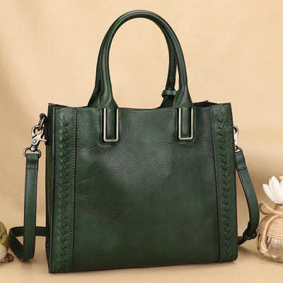 Bolsa Mensajera de Cuero Genuino Hecha a Mano para Mujer - Image 3