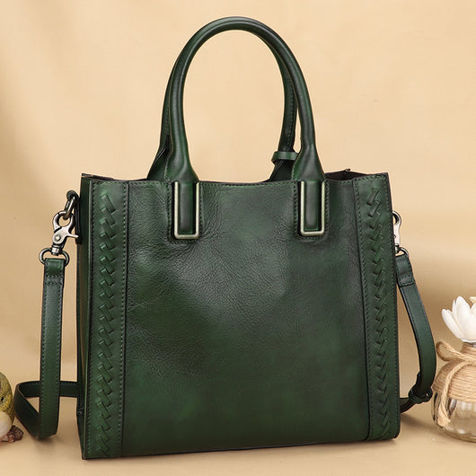 Bolsa Mensajera de Cuero Genuino Hecha a Mano para Mujer - Image 3