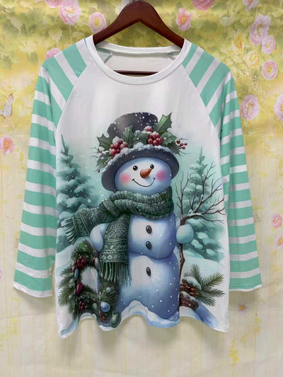 Suéter Largo para Mujer con Patrón de Muñeco de Nieve - Image 16
