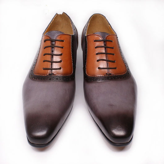 Zapatos Formales de Cuero con Bloques de Color para Hombre - Image 11