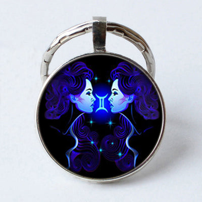 Llavero Gema de Tiempo de los 12 Signos del Zodiaco 25mm en Metal - Image 3