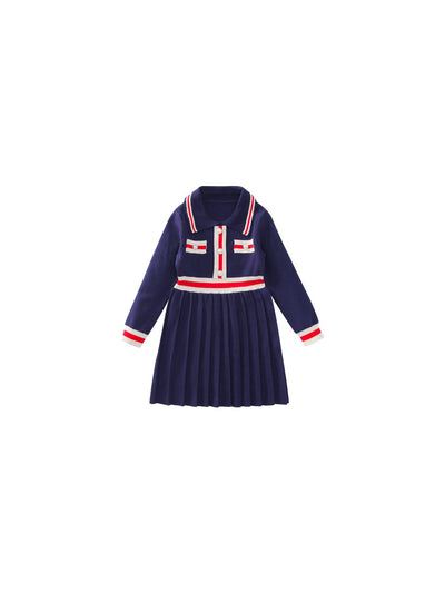 Vestido Tejido Preppy Otoñal para Niñas - Image 10