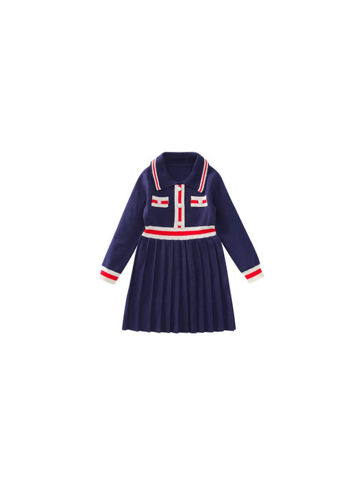 Vestido Tejido Preppy Otoñal para Niñas - Image 10