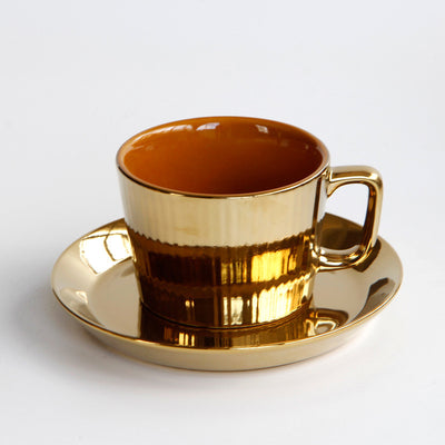 Juego de Taza de Café de Cerámica Esmaltada con Platillo - Image 2