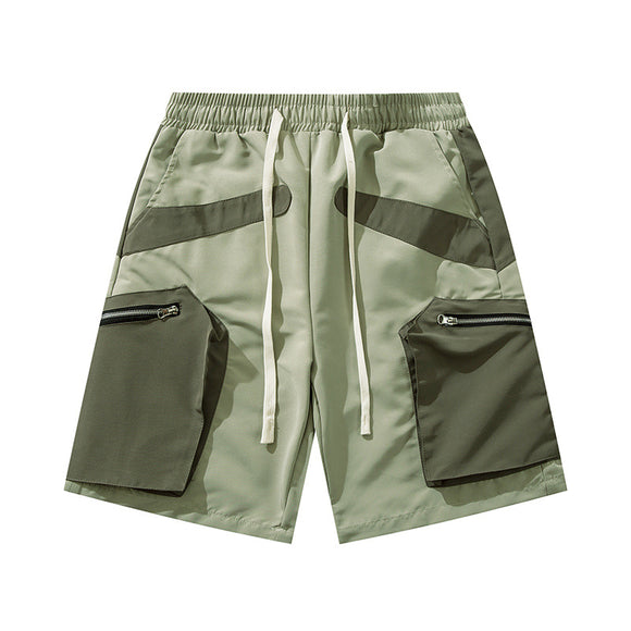 Shorts de Trabajo Patchwork Contraste para Hombre - Casual y Versátil