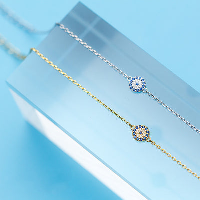 Pulsera de Plata S925 Ojo de Diamante - Joya Elegante para Mujer