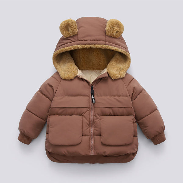 Chaqueta Cálida Acolchada con Capucha para Niños - Otoño e Invierno