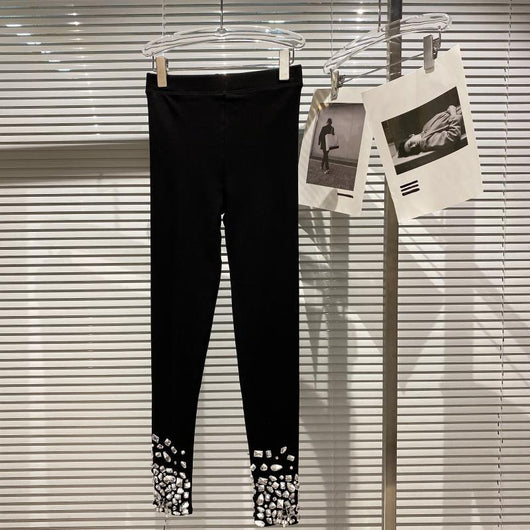 Leggings Deportivos Ajustados con Strass Brillante y Cintura Elástica - Image 8