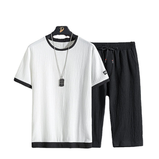 Conjunto de Camiseta Ice Silk para Hombre - Estilo Casual Holgado - Image 3