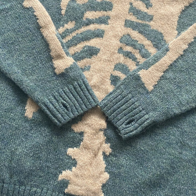 Suéter Tejido Holgado con Diseño de Calavera para Uso Casual - Image 17