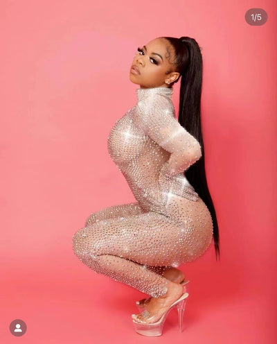 Jumpsuit de Diamantes con Elástico para Baile y Espectáculos - Image 9