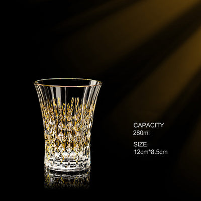 Copa de Whiskey de Cristal Europeo Dorado Lujo Importada - Image 8