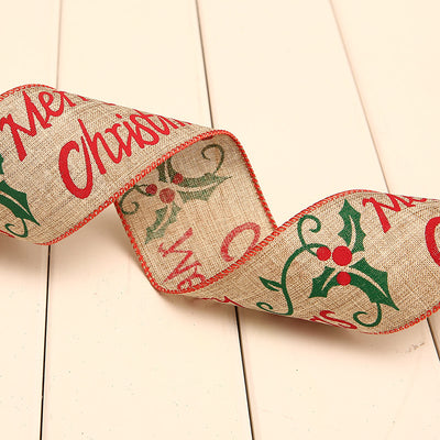 Cinta Decorativa Navideña con Lunares Estampados en Lino - Image 12