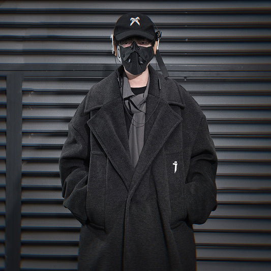 Abrigo Tipo Trench Largo para Hombre - Diseño Holgado y Casual