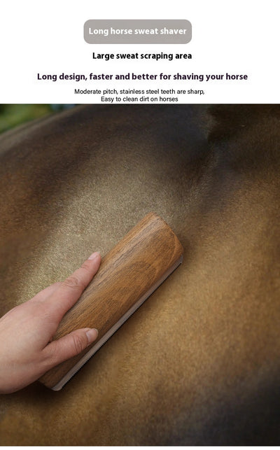 Rascador de Sudor de Madera Maciza 20cm con Borde Serrado para Caballos - Image 8