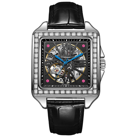 Reloj Automático de Diseño Cuadrado con Diamantes - Image 8