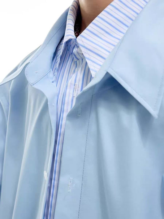 Blusa de Contraste Rayas con Diseño Patchwork Dos Piezas - Image 12