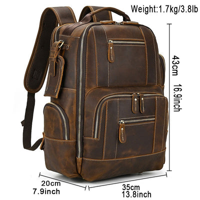 Mochila Ejecutiva de Cuero Genuino Retro - Capacidad Grande para Laptop 15 pulgadas - Image 15
