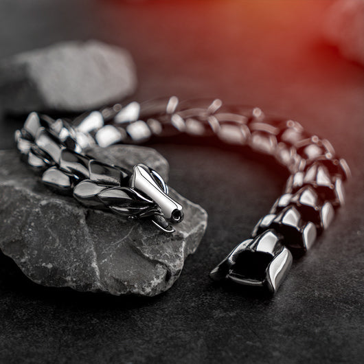 Pulsera de Acero Titanio Estilo Retro Americano Eslabón Ancho - Image 6
