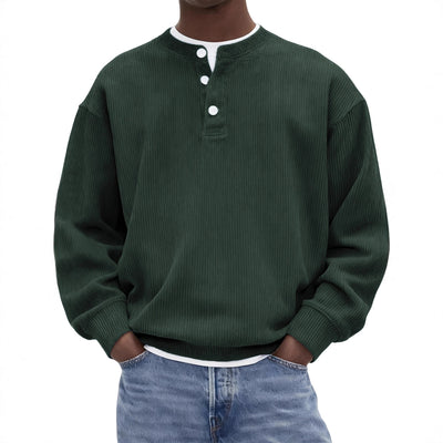 Suéter de Algodón Pana Acanalado para Hombre - Casual y Elegante - Image 5