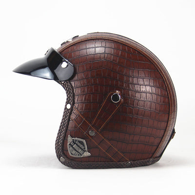 Casco Retro Semiabierto Four Seasons en Cuero - Image 2