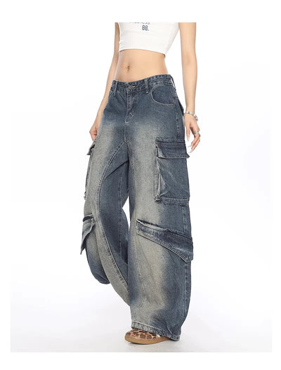 Pantalón Denim Matchet Multi-bolsillos Lavado - Image 4
