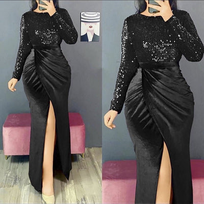 Vestido de Noche Africano con Lentejuelas para Banquetes - Image 3
