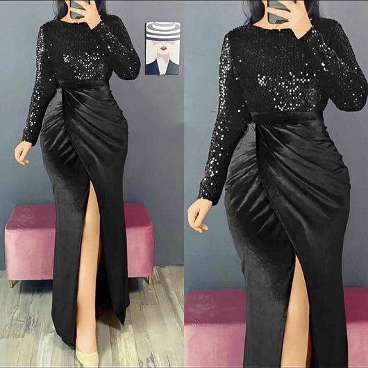 Vestido de Noche Africano con Lentejuelas para Banquetes - Image 3