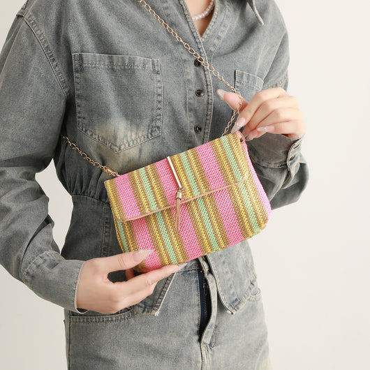 Bolso Bandolera Tejido de Paja Estilo Coreano - Image 3