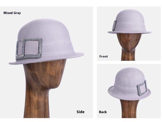Sombrero de Fieltro de Lana para Mujer - Elegante Modelo Redondo - Image 12