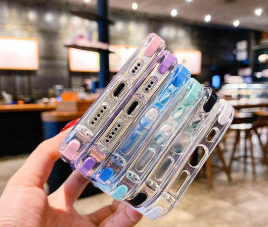 Funda Transparente Para Teléfono Con Marco de Color Sólido Antideslizante - Image 14