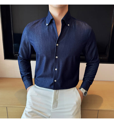 Camisa Denim de Manga Larga para Hombre - Image 23