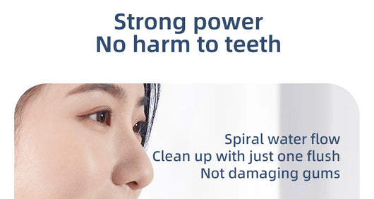 White portable electric dental water flosser with a clear nozzle and retractable water tank for oral hygiene. - Image 22
